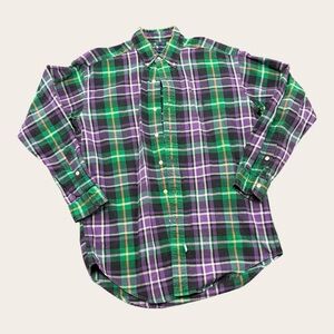 Vintage Ralph Lauren Plaid Multicolor Collared Long Sleeve Shirt